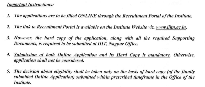IIIT Nagpur Vacancy 2024
